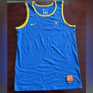 Brewers Nike Blue and Yellow Tank Top